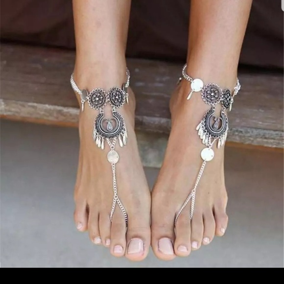 BOHEMIAN BOHO ANKLE CHAIN BRACELET NEW J2 - Picture 2 of 2
